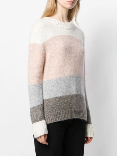 Shop Allude Colour Block Jumper In Pink