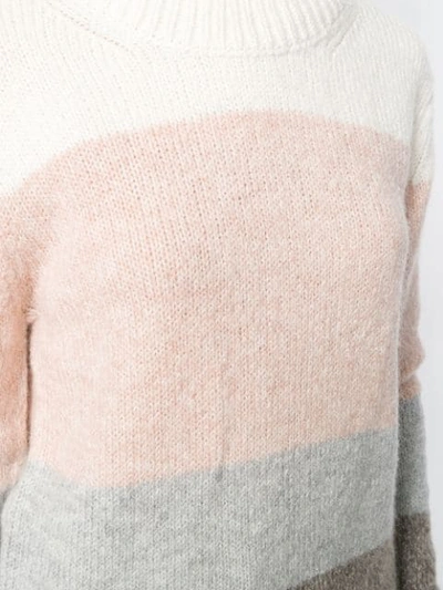 Shop Allude Colour Block Jumper In Pink