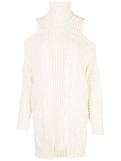 Shop Monse Cable Knit Jumper In Neutrals