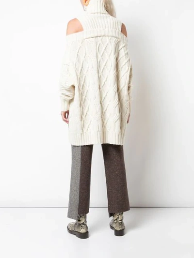 Shop Monse Cable Knit Jumper In Neutrals