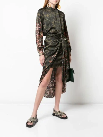 Shop Mother Of Pearl Draped Camouflage Print Skirt In Camo Print