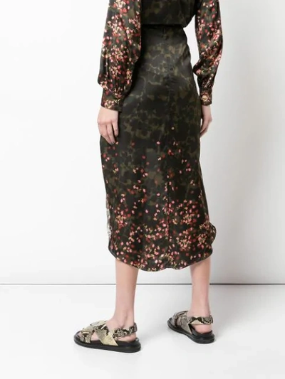 Shop Mother Of Pearl Draped Camouflage Print Skirt In Camo Print