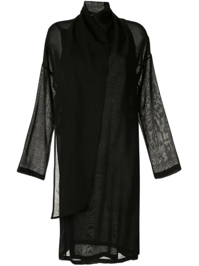 Shop Ann Demeulemeester Milana Sheer Dress In 099   Black
