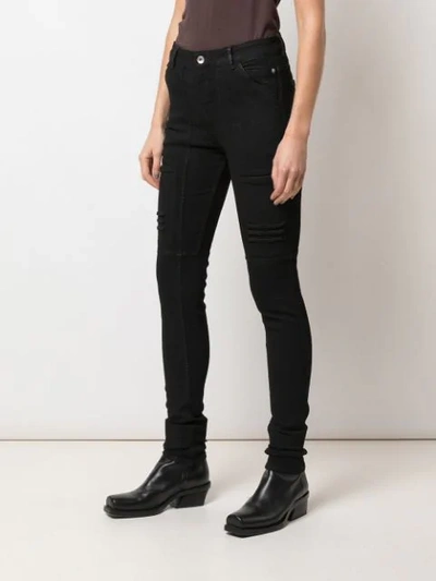 Shop Rick Owens Drkshdw Stitched Panels Skinny Jeans In Grey