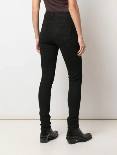 Shop Rick Owens Drkshdw Stitched Panels Skinny Jeans In Grey