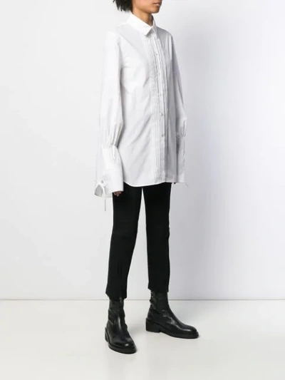 Shop Ann Demeulemeester Pleated Long-sleeve Shirt In 001 Olda White