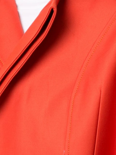 Shop Jacquemus Asymmetric Short Coat In Orange