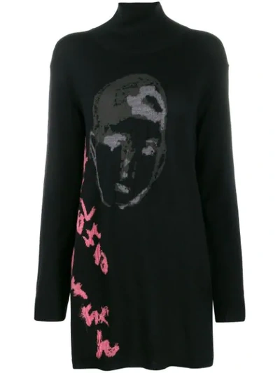 Shop Yohji Yamamoto Silhouette Embroidered Jumper In Black