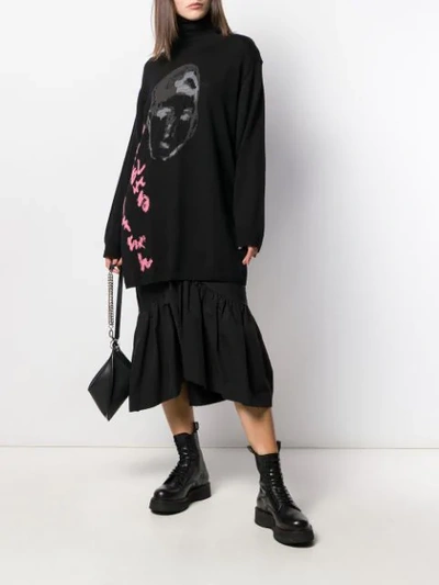 Shop Yohji Yamamoto Silhouette Embroidered Jumper In Black