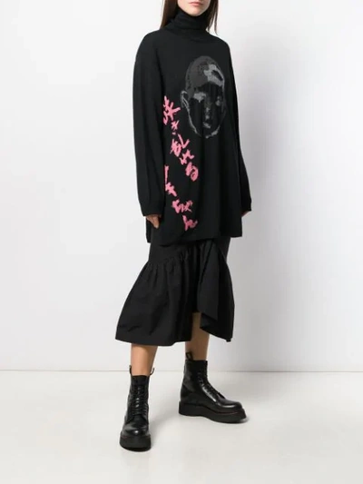 Shop Yohji Yamamoto Silhouette Embroidered Jumper In Black