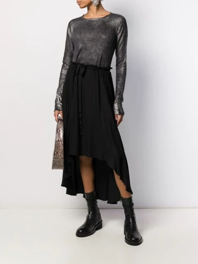 Shop Ann Demeulemeester Asymmetric Hem Crepe Skirt In 099 Black