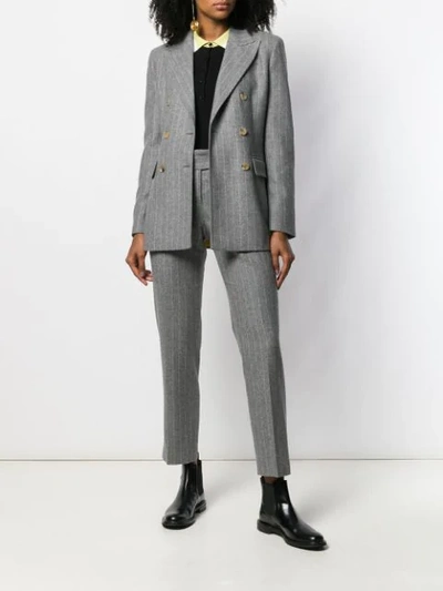 Shop Ermanno Scervino Pinstripe Trousers In Grey