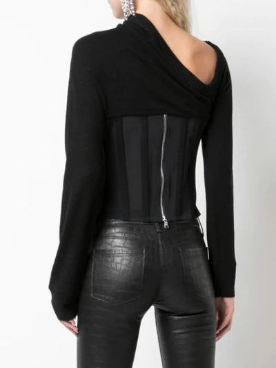 Shop Rta Asymmetric Long-sleeve Top In Black