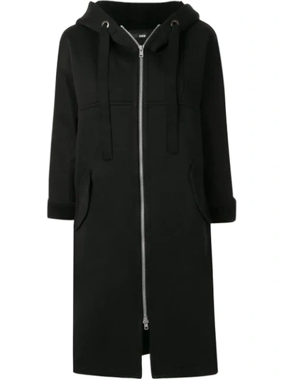 Shop Frei Ea Elongated Hoodie Coat In Black