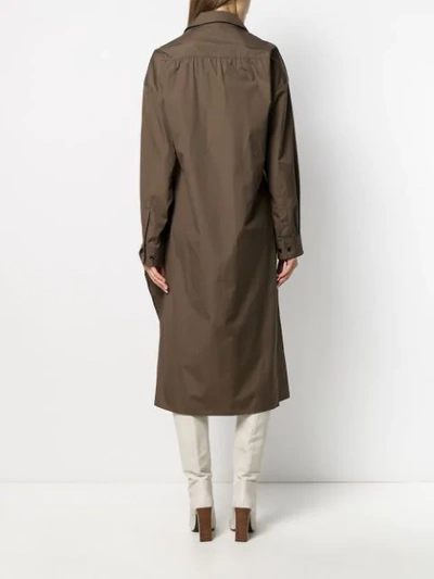 Shop Lemaire Wrap Front Shirt Dress In Green