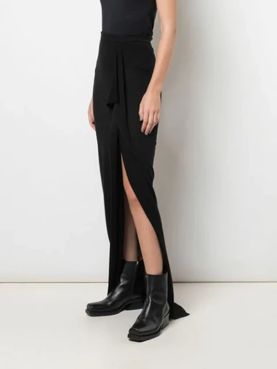 Shop Rick Owens Long Fitted Skirt In Black