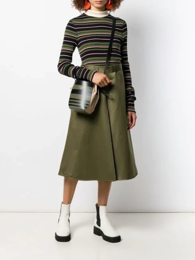 Shop Marni Belted Midi Skirt In Green