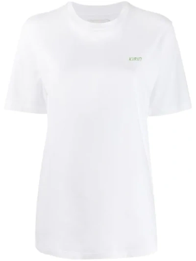 Shop Kirin Logo Embroidered Boxy T-shirt In White