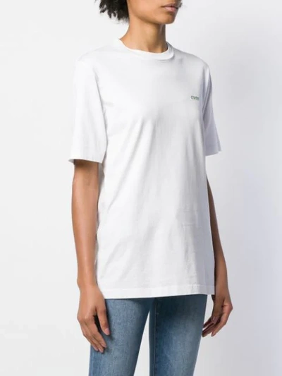 Shop Kirin Logo Embroidered Boxy T-shirt In White