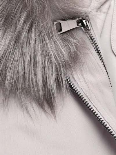 Shop Liska Fur Collar Coat In Neutrals