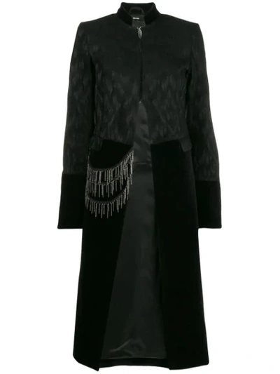 Shop Isabel Benenato Chain-detail Long Coat In Black