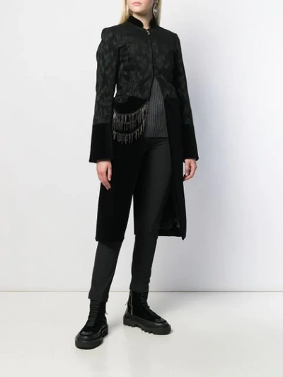 Isabel Benenato Chain-detail Long Coat In Black