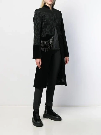 Shop Isabel Benenato Chain-detail Long Coat In Black