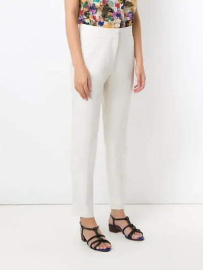 Shop Andrea Marques Side Pockets Straight Trousers In White