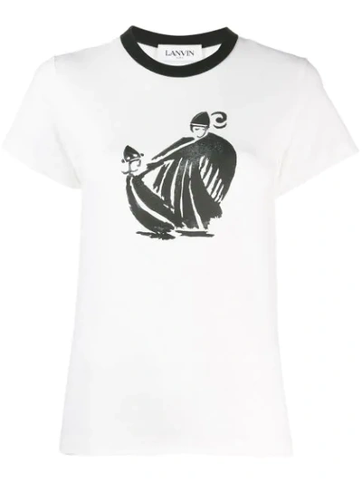 Shop Lanvin Knight Print T-shirt - White