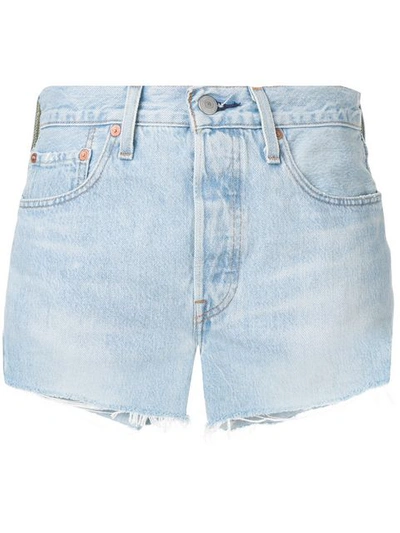 Shop Levi's Frayed Edge Shorts - Blue