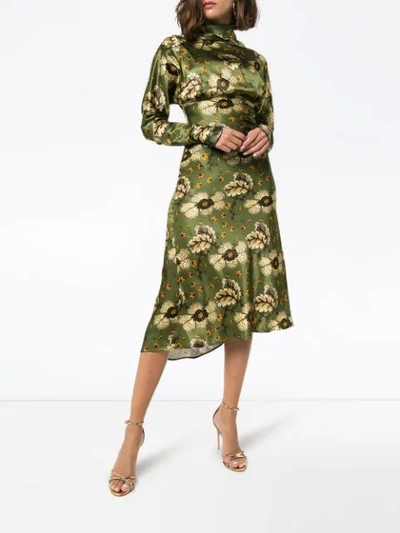Shop Etro Leicester Floral-print Midi Dress In Green