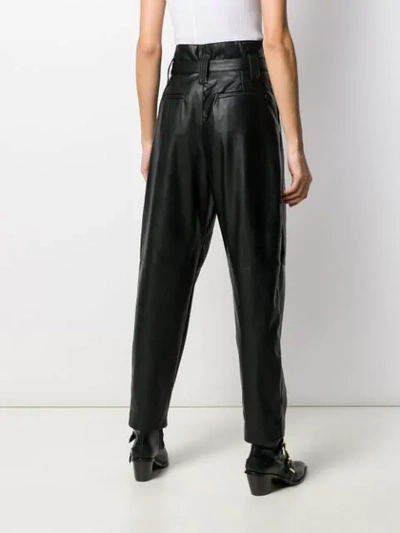 Shop Pinko High-waisted Belted Trousers In Black