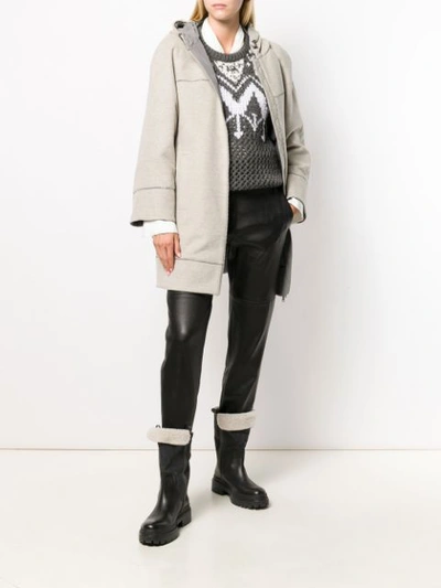 Shop Brunello Cucinelli Straight Fit Coat In Neutrals