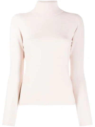 Shop Allude Ribbed Roll Neck Jumper In Pink