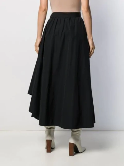 Shop Barena Venezia Asymmetric Full Skirt In Black