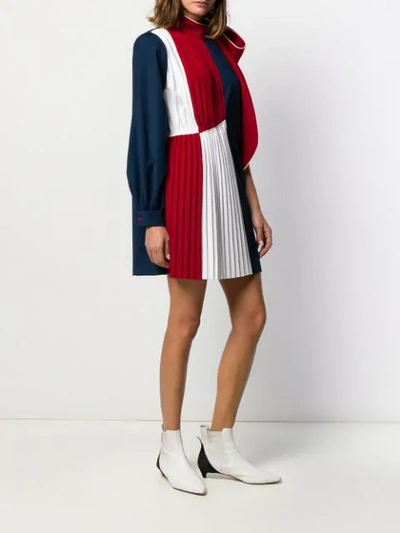 Shop Atu Body Couture Asymmetric Pleated Mini Dress In Red