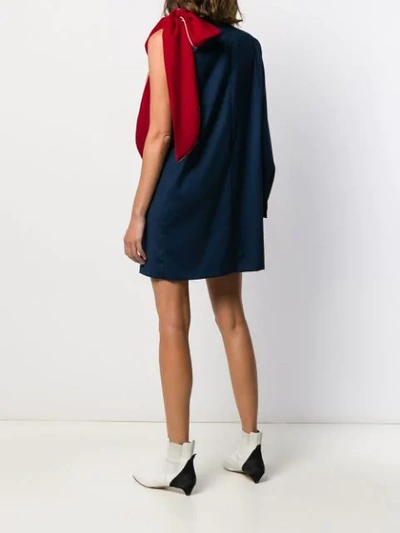 Shop Atu Body Couture Asymmetric Pleated Mini Dress In Red