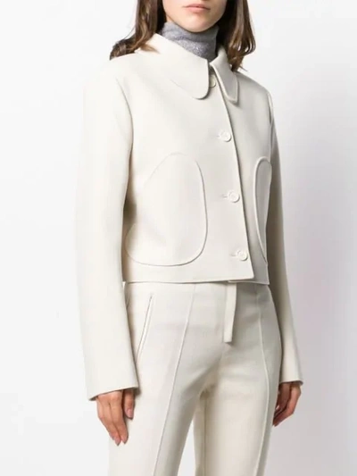 Shop Courrèges Rounded Pocket Straight Jacket In Neutrals