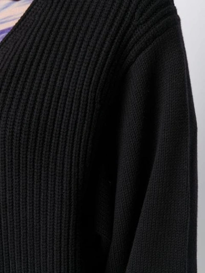 Shop Alexander Wang T Ribbed Knit Sweatshirt In Black