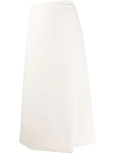 The Row Saio Wool And Silk-blend Midi Wrap Skirt In White