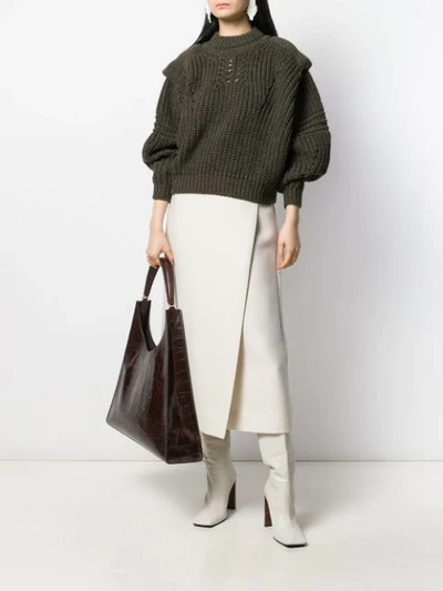 The Row Saio Wool And Silk-blend Midi Wrap Skirt In White