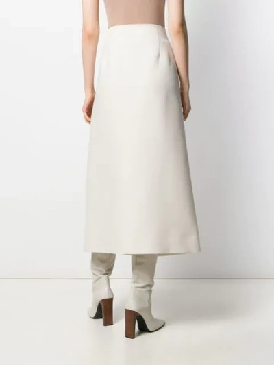The Row Saio Wool And Silk-blend Midi Wrap Skirt In White