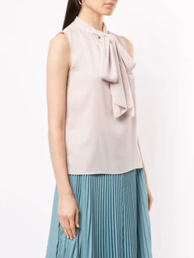 Shop Theory Pussy Bow Sleeveless Blouse In Pink