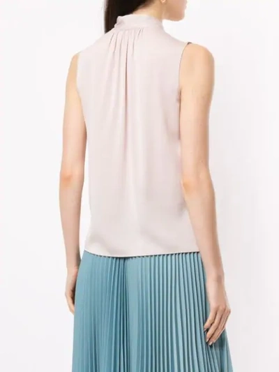 Shop Theory Pussy Bow Sleeveless Blouse In Pink