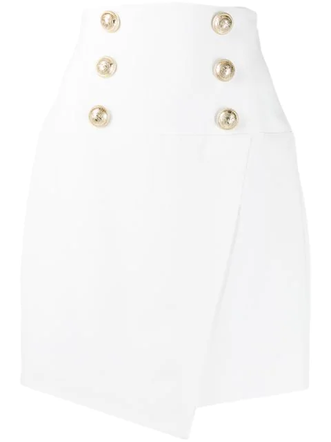 high waisted white skirt