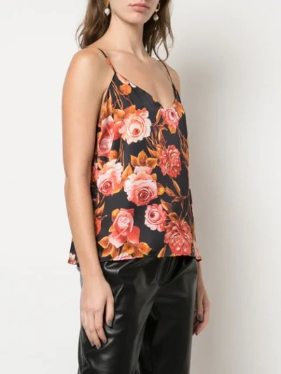 Shop L Agence Floral-print Camisole In Black