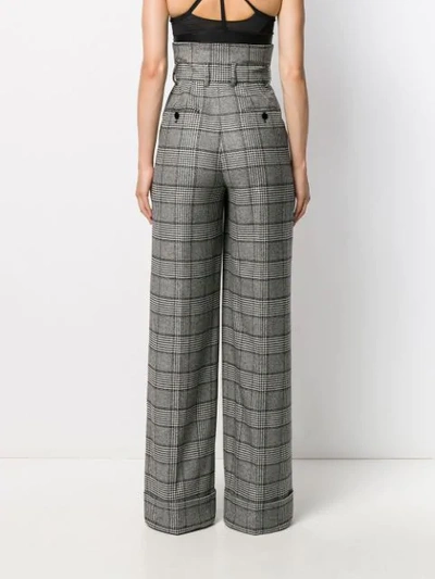 Shop Dolce & Gabbana Prince Of Wales High-waisted Trousers In Black