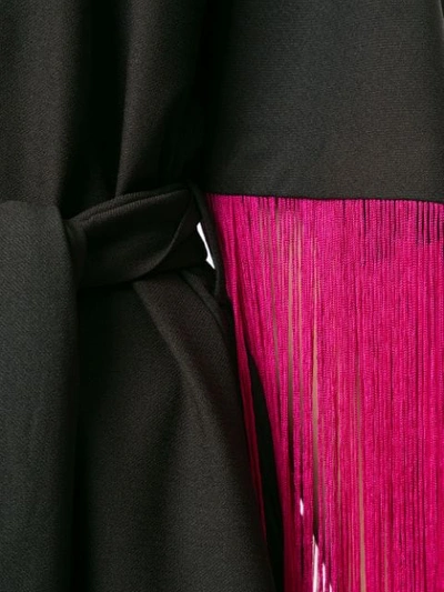 Shop Manish Arora Fringe-trimmed Midi Dress In Black