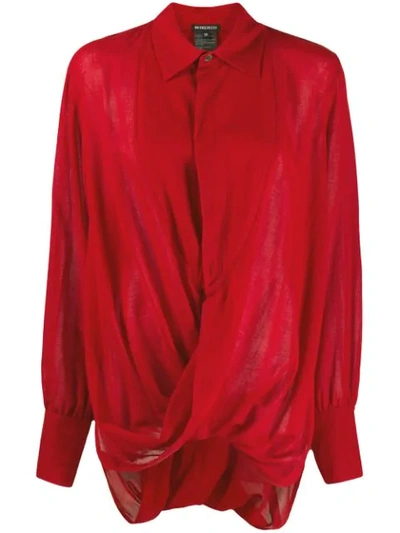 Shop Ann Demeulemeester Stitched Twist Shirt In 039 Red