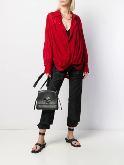 Shop Ann Demeulemeester Stitched Twist Shirt In 039 Red